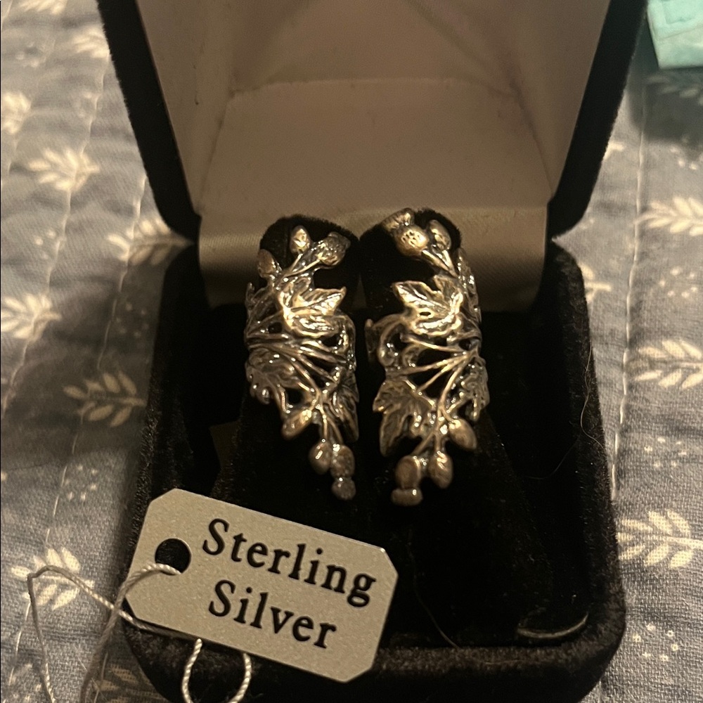 Elegant Sterling Silver Leaf Ear Cuffs